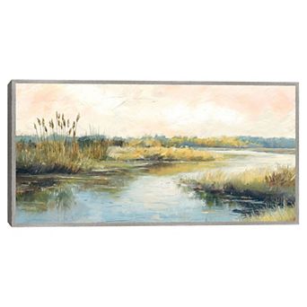 Masterpiece Summer Marshes Framed Canvas Wall Art