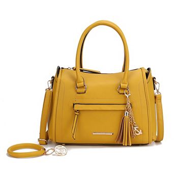 MKF Collection Valeria Keyring Faux Leather Satchel Bag