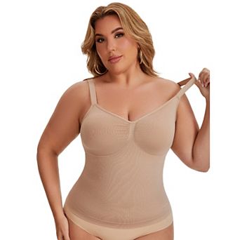 Women's Tank Tops Tummy Control Seamless Bodyshaper V Neck Slimming Compression Cami Shapewear