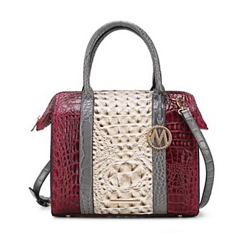 MKF Collection Ember Faux Leather Crocodile-Embossed Satchel Bag