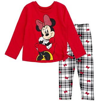 Disney's Minnie Mouse Glitter 2 pc Tee and Leggings Set