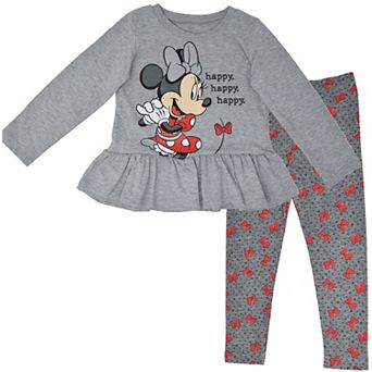 Disney's Minnie Mouse Glitter 2 pc Tee and Leggings Set