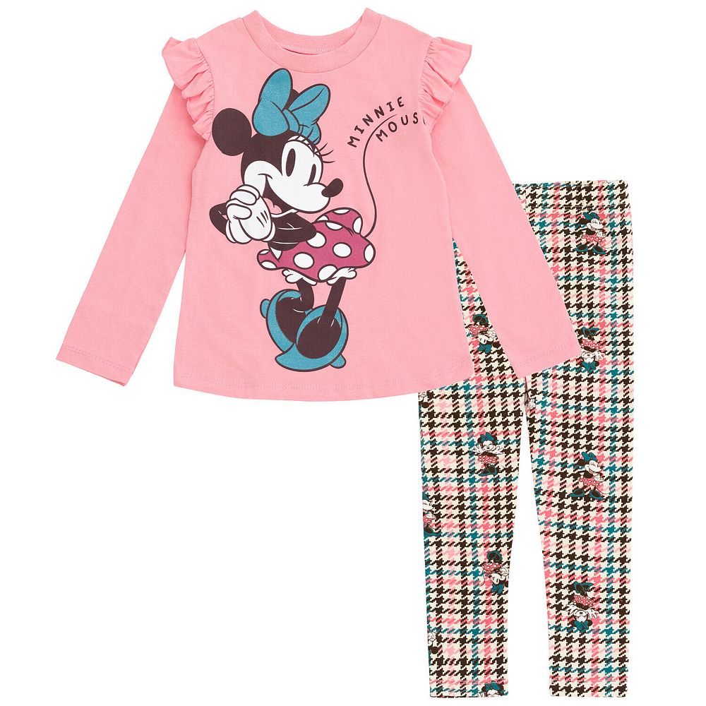 Disney's Minnie Mouse Glitter 2-Piece Tee and Leggings Set