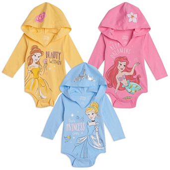 Disney's Princess 3-Pack Cosplay Hooded Bodysuits