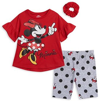 Disney's Minnie Mouse T-Shirt and Bike Shorts Set with Scrunchie