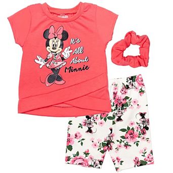 Disney's Minnie Mouse T-Shirt and Bike Shorts Set with Scrunchie