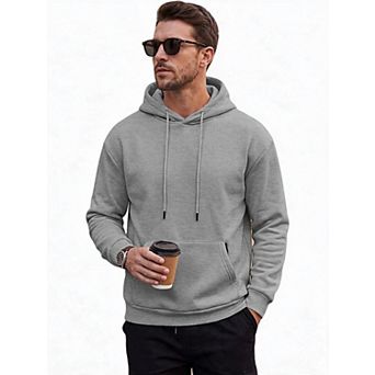 Men's Crew Neck Long Sleeve Hooded Pullover Sweatshirt With Pocket