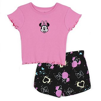 Disney's Minnie Mouse T-Shirt and Ribbed Shorts Set