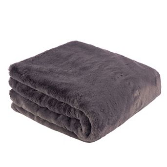Lavish Home Rabbit Faux Fur Throw Blanket