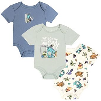 Disney's Monsters Inc. 3-Pack Short Sleeve Bodysuits