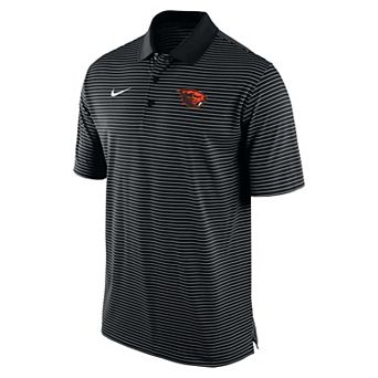 Men's Nike Black Oregon State Beavers Dri-FIT Tour Stripe Polo