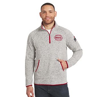 Men's Darius Rucker Collection by Fanatics Gray Ohio State Buckeyes Sweater Knit Quarter-Zip Pullover