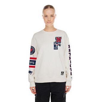 Women's New Era Cream New England Patriots Academic Crewneck Sweatshirt