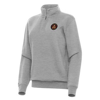 Women's Antigua Heather Gray Atlanta United FC Victory Quarter-Zip Pullover Top