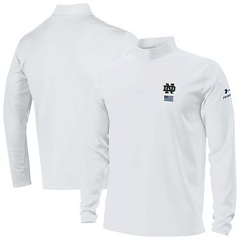 Men's Under Armour White Notre Dame Fighting Irish 2026 Freedom Collection Motion Quarter-Zip Pullover