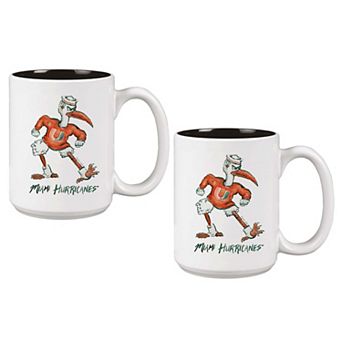 Miami Hurricanes Two-Piece 15oz. Laura Wilcox Mascot Mug Set