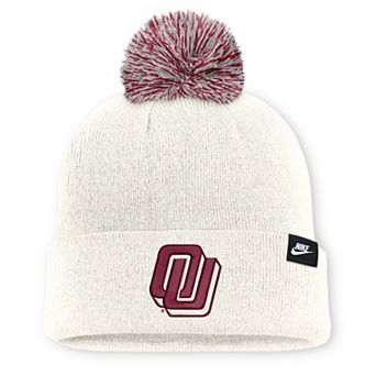 Unisex Nike White Oklahoma Sooners Letter Mascot Knit Hat with Pom