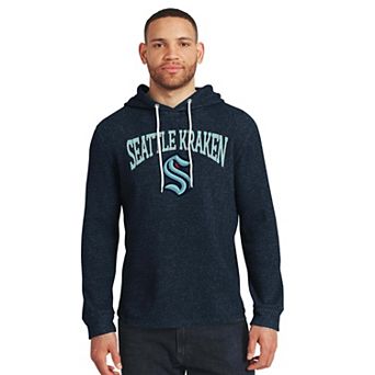 Men's Darius Rucker Collection by Fanatics Deep Sea Blue Seattle Kraken Waffle-Knit Hooded Tri-Blend Long Sleeve T-Shirt