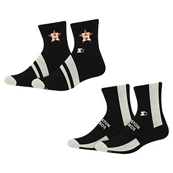 Starter Black Houston Astros Summit Stripe 2-Pair Pack Quarter Socks