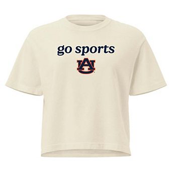 Women's Comfort Colors Cream Auburn Tigers Go Sports Cropped T-Shirt