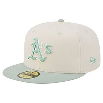 Men's New Era Cream/Green Athletics Color Pack 59FIFTY Fitted Hat