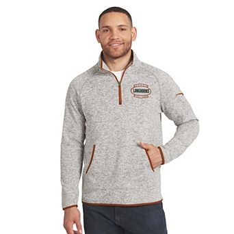 Men's Darius Rucker Collection by Fanatics Gray Texas Longhorns Sweater Knit Quarter-Zip Pullover