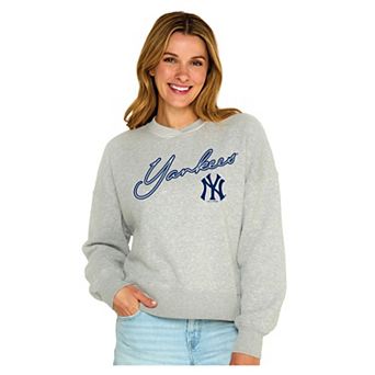 Women's Soft as a Grape Heather Gray New York Yankees Snuggly Sweatshirt
