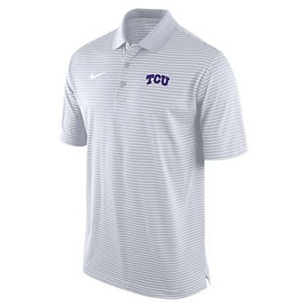 Men's Nike White TCU Horned Frogs Dri-FIT Tour Stripe Polo