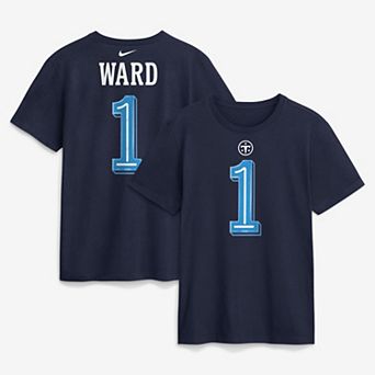 Men's Nike Cameron Ward Navy Tennessee Titans 2026 Rivalries Collection Player Name & Number T-Shirt
