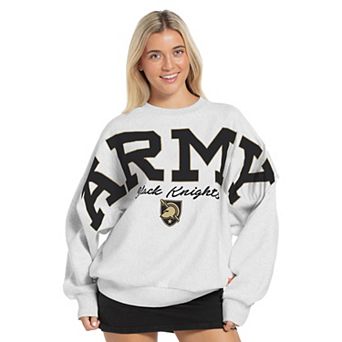 Women's Pressbox Heather Gray Army Black Knights Flannigan Oversized Fleece Sweatshirt