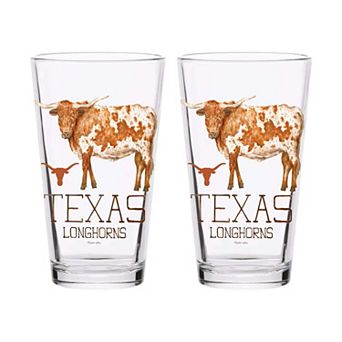 Indigo Falls Texas Longhorns Laura Wilcox Mascot Pint Glass Set of 2