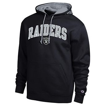 Men's Champion Black/Heather Gray Las Vegas Raiders Contrast Hoodie