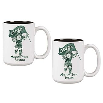 Michigan State Spartans Two-Piece 15oz. Laura Wilcox Mascot Mug Set