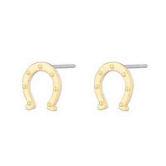 Women's LUV AJ Gold Indianapolis Colts Logo Stud Earrings