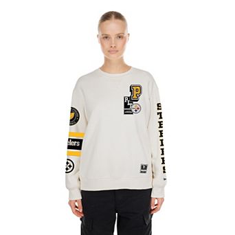 Women's New Era Cream Pittsburgh Steelers Academic Crewneck Sweatshirt