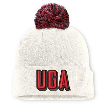 Unisex Nike White Georgia Bulldogs Letter Mascot Knit Hat with Pom