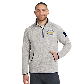 Men's Darius Rucker Collection by Fanatics Gray Michigan Wolverines Sweater Knit Quarter-Zip Pullover