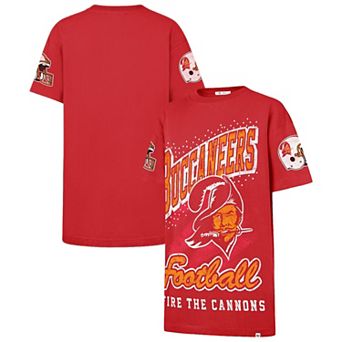 Women's '47 Red Tampa Bay Buccaneers Oversized Gemstone Swash T-Shirt Dress