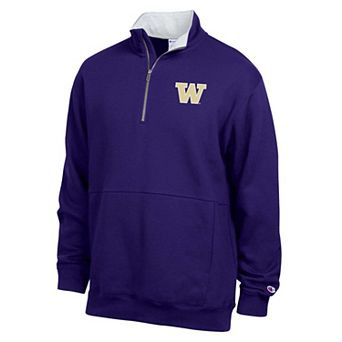 Men's Champion Purple Washington Huskies Fleece Quarter-Zip Pullover