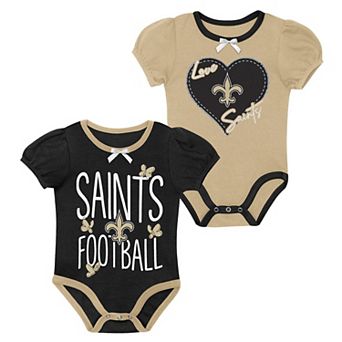 Girls Infant Outerstuff Black New Orleans Saints Star Power Two-Pack Bodysuit Set
