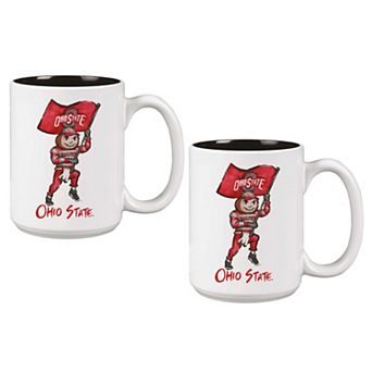 Ohio State Buckeyes Two-Piece 15oz. Laura Wilcox Mascot Mug Set