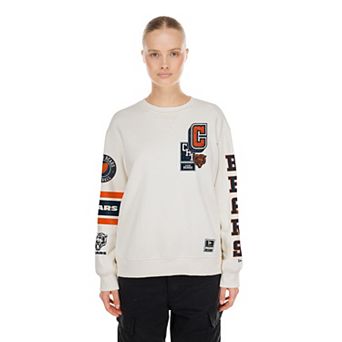 Women's New Era Cream Chicago Bears Academic Crewneck Sweatshirt