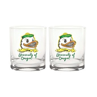 Indigo Falls Oregon Ducks Laura Wilcox Mascot Rocks Glass Set of 2