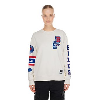 Women's New Era Cream Buffalo Bills Academic Crewneck Sweatshirt