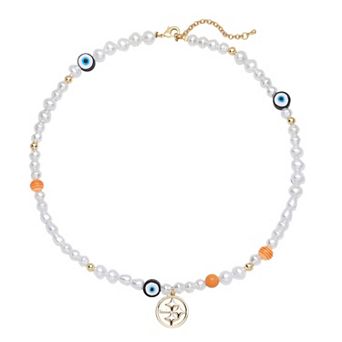 LUV AJ Pittsburgh Steelers Pearl Bead Logo Necklace