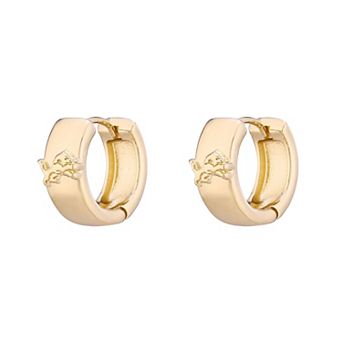 Women's LUV AJ Gold Detroit Lions Logo Monaco Huggie Earrings