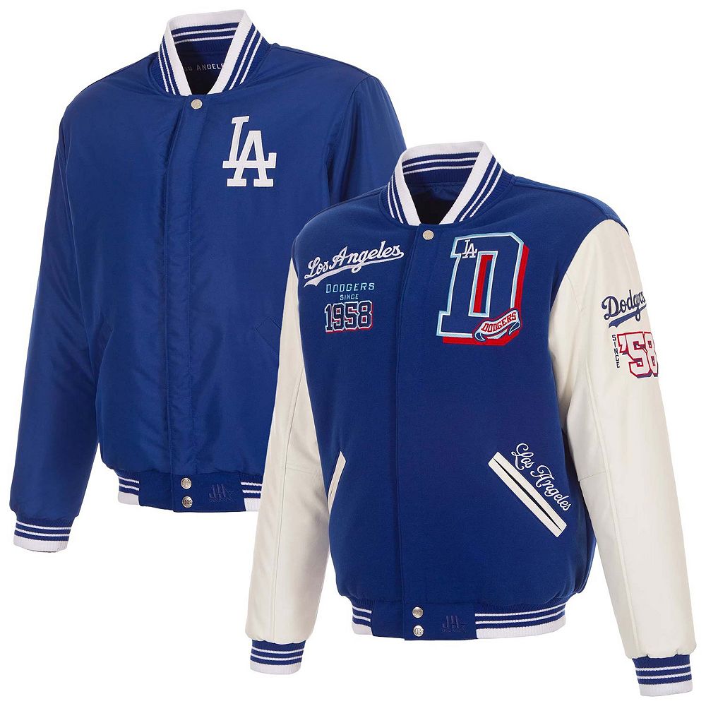 Men's JH Design Royal Los Angeles Dodgers Reversible Varsity Jacket