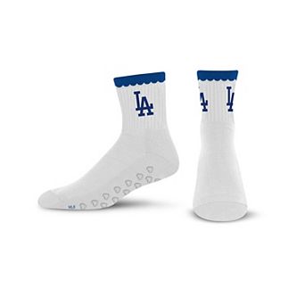 Women's PRO Compression Los Angeles Dodgers White Heartshape Grippers Yoga-Pilates Quarter Socks