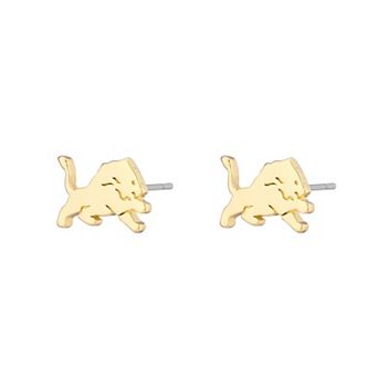 Women's LUV AJ Gold Detroit Lions Logo Stud Earrings