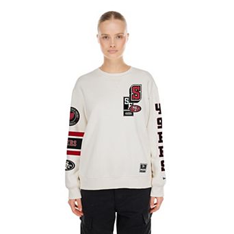 Women's New Era Cream San Francisco 49ers Academic Crewneck Sweatshirt